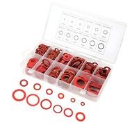 Fockety 600pcs 12 Tailles Red-Steel Paper Fiber Kit Involontaire avec Ensemble trié à Laver Isolant, Tranches de Base de Matériaux Premium dans une Boîte en Plastique Confortable pour le Stockage