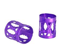 Fockety 7 Couleurs de Manchette de Tresse à Cheveux - 100pcs Outils de Style pour les Perles de Tressage de Cheveux Colorées, Décoration Unique (PURPLE)