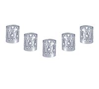 Fockety 7 Couleurs de Manchette de Tresse à Cheveux - 100pcs Outils de Style pour les Perles de Tressage de Cheveux Colorées, Décoration Unique (SILVER)