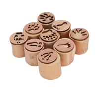 Fockety 9pcs Tampons D'animaux en Bois, Détails Fins Beaux Motifs pour les Cartes de Décoration Emballage des Journaux de Journaux, avec un Matériau en Bois Durable pour la Crèche en