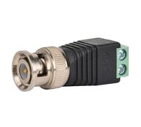 Fockety Adaptateur Balun Vidéo BNC Mâle, Connecteur Coaxial de qualité Technique Supérieure pour équipement de Surveillance de sécurité Métal/Plastique Noir/Vert 1 Pièce