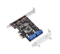 Fockety Adaptateur PCI - E USB 3.0 19 Broches, Carte PCI Express à Profil Bas avec 4 Modules d'alimentation pour Un Fonctionnement Stable, adapté aux Utilisateurs de la Technologie