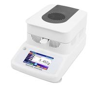 Fockety Analyseur D'eau Halogène, Analyseur d'humidité Halogène Portable à Chauffage Rapide de 40 ℃ à 180 ℃, Compteur d'humidité avec écran Tactile et Interface RS232 (Prise UE 220V)