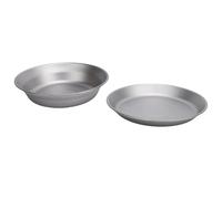 Fockety Assiette de Camping Pure Ti, 2pcs 500 Ml et 300 Ml de Cuisine Empilable Ti Dish avec une dureté élevée, une Assiette Ti de Randonnée pour le Camping Randonnée Backpacking Picnic