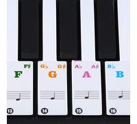 Fockety Autocollant pour Clavier de Piano électronique 61/88 Touches, Facile à Utiliser, Matériau Adhésif Amovible en PVC Transparent pour Débutants PVC 11 X 7,4 Pouces - Idéal pour les Enfants et