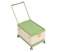Fockety Bac de Rangement de Jouets Roulant, Organisateur de Jouets avec Roues et Couvercle pour les Blocs de Construction Books Clothes Snacks, Pliable Portable PP Material Box pour (GREEN)