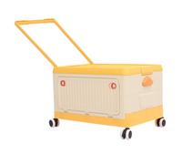 Fockety Bac de Rangement de Jouets Roulant, Organisateur de Jouets avec Roues et Couvercle pour les Blocs de Construction Books Clothes Snacks, Pliable Portable PP Material Box pour (ORANGE)
