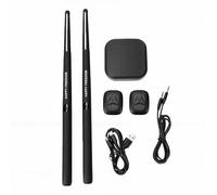 Fockety Baguettes à Air, Kit de Batterie Virtuelle à Détection de Mouvement 3D avec Pédales et Convertisseur Audio, Batterie électronique Portable pour Adultes, Enfants, Adolescents (BLACK)