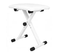 Fockety Banc de Piano, Banc de Clavier à 4 Niveaux de réglage de Hauteur, 17,52 x 15,55 x 11,42 Pouces, Tabouret de Piano Pliable pour la Maison et Les Concerts en Plein air (White)