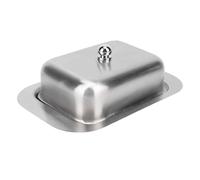 Fockety Beurrier en Acier Inoxydable avec Couvercle, Boîte de Rangement de Fromage en Métal de qualité Alimentaire, Beurrier Couvert Lavable au Lave-vaisselle pour Cuisine, Comptoir et