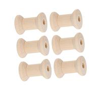 Fockety Bobines de Bois 50 Pièces, Bobines de Fil en Bois Poli et Recyclable pour L'artisanat, avec Surface Brillante Poncée, pour le Tissage de Fils, Décorations de Vacances