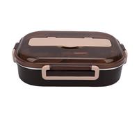 Fockety Boîte à Bento pour Adultes, Boîte à Déjeuner en Acier Inoxydable 316 de 1,5 L, Contenants à Déjeuner étanches à 4 Compartiments avec Bol à Soupe, Cuillère et Baguettes (Noir Kaki)