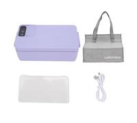 Fockety Boîte à Lunch électrique sans Fil, 40W Boîte à Lunch Portable à un Réchauffeur de Nourriture Chauffée 1L avec Conception de Fuite et Chargement USB Type C, pour les Travaux de (PURPLE)
