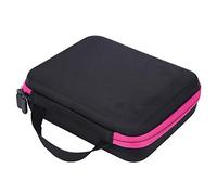 Fockety Boîte de Rangement pour Outils de Peinture Diamant avec 30 Emplacements - Nylon Durable et Design Transparent pour Diamants, Pilules et Plus (Rose rouge)