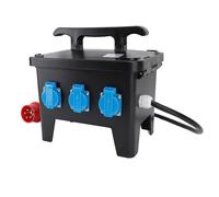 Fockety Boîtier de distribution électrique compact avec câble et poignée, indice de protection IP65, prise IP44, centre d'alimentation portable pour chantier, groupe électrogène