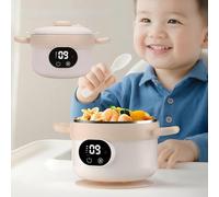 Fockety Bol Chauffant pour Aliments pour bébé, Bol Chauffant sans Eau Rechargeable avec Contrôle Intelligent de la Température pour Purées et Bouillies, avec Batterie Intégrée de 3 600 MAh (lait