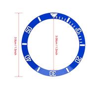 Fockety Boucle D'insertion de Lunette de Montre en Céramique, Pièces de Rechange Anti-Rayures pour Les Fanatiques de Montres (Blue)