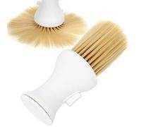 Fockety Brosse de Coiffure pour Cheveux Doux, Plumeau pour le Cou, avec Pression de Poudre de, Taille Portable pour Usage en Voyage, Noir (WHITE)