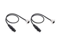 Fockety Câble de passage XLR, 2 paquets de câbles de passage XLR mâle-femelle à 3 broches de type D, de panneau de raccordement de 2 pieds pour boîte de scène (BLACK)