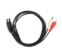 Fockety Câble Din 5 Broches Mâle vers 2 Mâles Câble de Connexion Sonore Durable pour Lecteur CD Magnétoscope DVD Phono LD, Cache-fil en PVC de 1,5 M pour équipement Stéréo Quad Européen