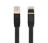 Fockety Câble Réseau LAN CAT7 RJ45 avec Connecteurs Dorés, 1m-15 Millions de Longueurs pour les Réseaux Hautes Performances, Matériau en Cuivre Noir (3 mètres / 9,84 pieds)