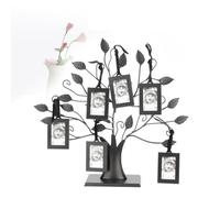 Fockety Cadre Photo d'arbre Généalogique Résistant à la Rouille pour la Décoration de la Maison, 12 Cadres Photo Suspendus pour la Décoration du Salon ou de la Chambre à Coucher (S avec 6 Cadres