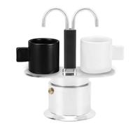 Fockety Cafetière à Expresso 2 Tasses, Cafetière à Double Tête de 100 Ml, Cafetière électrique Italienne Vespresso en Alliage D'aluminium, Cafetière à Expresso, Cafetière à Conduit DIY