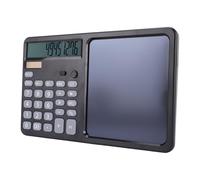 Fockety Calculatrice Scientifique, Calculatrice Multifonctionnelle à Grand écran à 12 Chiffres avec Bloc-Notes, Stylet, Portable énergie Solaire ou Piles pour étudiants (Black)