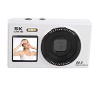 Fockety Caméra Numérique 5K pour la Photographie, Caméra Vlog WiFi HD 80MP Autofocus pour Youtube avec Zoom Numérique 18X, Caméras Portables Campact avec Carte Mémoire de 32 Go (White)