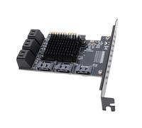 Fockety Carte d'extension PCIe 4X, Adaptateur 3.0 à Vitesse de 6 Gbit/s, Carte d'extension 9 Ports avec Prise en Charge Logicielle pour Les Systèmes 10 11 2003