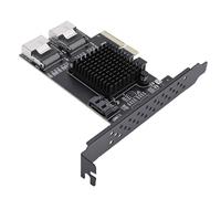 Fockety Carte PCIe, Carte d'extension PCIe Faible Consommation à Taux de Transfert de 6 Gbit/s, Adaptateur MiniSAS SFF 8087 à 2 Ports avec 9 Ports pour Serveur de Bureau NAS