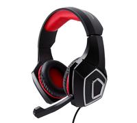 Fockety Casque de Jeu, éclairage RVB Dynamique, Noir (Noir Rouge avec câble Adaptateur 1 à 2)