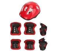 Fockety Casque de vélo pour Enfants avec genouillères, coudières et protège-Poignets, Casque Ajustable pour Enfants de 5 à 14 Ans, Ensemble de Protection Sportive pour Le Skateboard