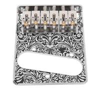 Fockety Chevalet de Guitare électrique, 6 Pontets, Pièces de Guitare électrique avec Seau en Laiton, Pas de Cordes de 52,5 Mm, adapté à la Plaque de Tirage de Cordes TL (SILVER)