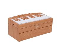 Fockety Clavier de piano électrique, 25 touches BT rechargeables, clavier numérique portable avec 52 chansons renommée mondiale, 8 modes d'instrument, lumières LED, mini calendrier (Couleur du bois)