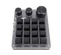 Fockety Clavier Mécanique, 16 Touches 3 Boutons BT 2.4G Wired 3 Modes Interrupteur Rouge Personnalisez Le Clavier de Jeu USB, Keypad Programmable pour PC Video Game Office Work Music (Black)