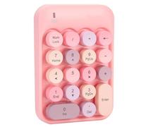 Fockety Clavier Numérique sans Fil 2,4 GHz, Pavé Numérique Ménane à 18 Touches avec Bouton Muet, Mini Clavier de Comptabilité Financière Compatible des Systèmesios (Pink)