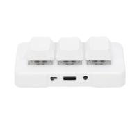Fockety Clavier programmable à 3 Touches, claviers mécanique de Jeu à Une Main, Mini-Clavier USB Filaire Personnalisable avec Conception Ergonomique pour Le Travail et Les Jeux (White)