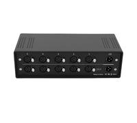 Fockety Commutateur Audio XLR 5 entrées/1 Sortie, sélecteur Audio stéréo symétrique 5 Voies, convertisseur audios avec télécommande et Coque métallique pour Studios et scènes
