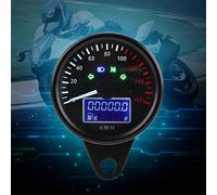 Fockety Compteur de Vitesse LCD Tachymètre LED Rétro Noir Universel 0~160KMH Jauge Numérique de Moto Installation Facile