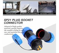 Fockety Connecteur D'aviation étanche Extérieur SP21 IP68, Câble en Ligne à 5 Broches pour Remplacement (3 broches)