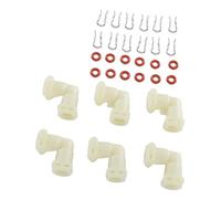 Fockety Connecteur de Fluide en Forme de L 6 Pièces, Structure de Flux Interne Optimisée pour une Infusion Silencieuse, avec Colliers de Serrage à Joints Toriques