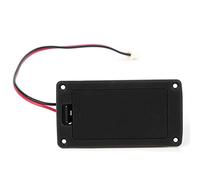 Fockety Couvercle de Batterie de Guitare, Support de Micro pour Guitare Basse, Boîtier de Batterie de Forme Plate avec Circuit et Vis de Montage, Couleur Noire