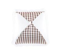 Fockety Couverture de Parapluie en Maille Alimentaire, Dôme Pop-Up Pliable, Filet Anti-insectes, Outil de Cuisine pour Barbecue, Motif à Carreaux (Beige)