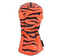 Fockety Couvre-tête du Club de Bois, Preuves de L'épreuve de l'eau Abrasion PU Leather Cartoon Tiger Headshed avec Une Bande, Accessoires Club de Golf pour Conducteur Hybride Easy Clean (No.3 5)