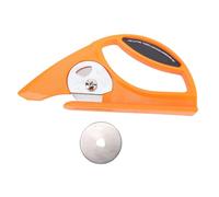 Fockety Cutter Rotatif, Lame en Acier Inoxydable de 45 Mm, Coupe-rouleau en Plastique avec Poignée Ergonomique et Base Robuste, pour Tapis, Tissu, Papier Peint, Carton, Cuir