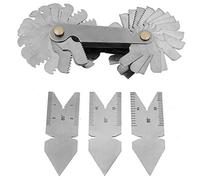 Fockety de Tangage de Filetage, 52 Feuilles Outil de Mesure de Filetage à Vis en Acier Inoxydable avec 3 Pcs 60 et 55 Degrés Centraux pour le Broyage et le Réglage des Outils de Coupe