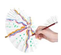 Fockety Élégant Parasol Parapluie du Papier Blanc pour le Décor de Fête de Mariage, Accessoire Vintage pour la Photographie, la Performance sur Scène et le Décor de Mariage