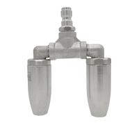 Fockety Embouts de Nettoyeur Haute Pression, Buse Turbo Rotative à 360°, Double Buse de Nettoyeur Haute Pression avec Connexion Rapide de 1/4", 4 à 6 GPM 3600 PSI pour Maisons, Allées, (SILVER)