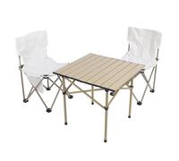 Fockety Ensemble de 2 chaises de Camping avec Table, chaises de Jardin Pliantes et Robustes, Tables de Pique-Nique avec 2 chaises d'extérieur pour randonnée, Pique-Nique, Plage